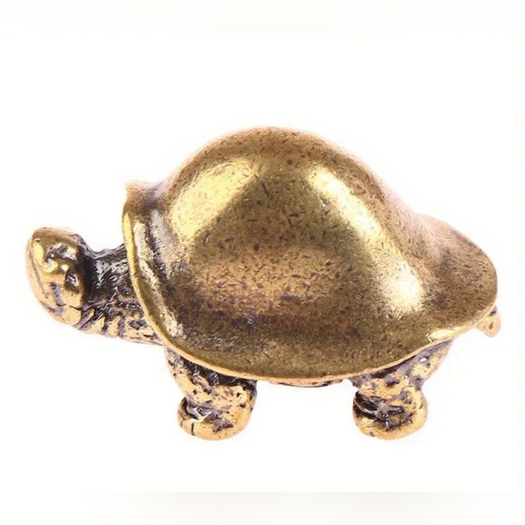Solid Brass Turtle Vintage-style Sculpture Desk Decor - Picture 10 of 10